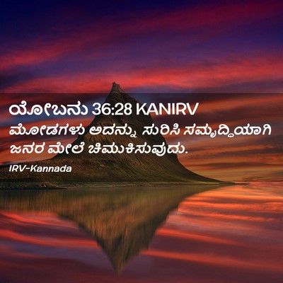 Picture 02 - ಯೋಬನು 36:28 KANIRV - ಮೋಡಗಳು ಅದನ್ನು - Bible Verse Picture