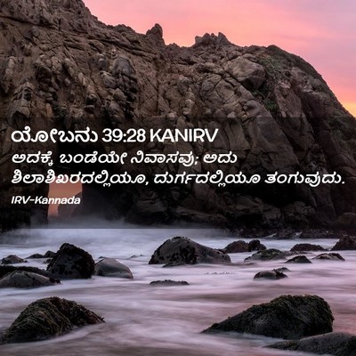 Picture 02 - ಯೋಬನು 39:28 KANIRV - ಅದಕ್ಕೆ ಬಂಡೆಯೇ - Bible Verse Picture