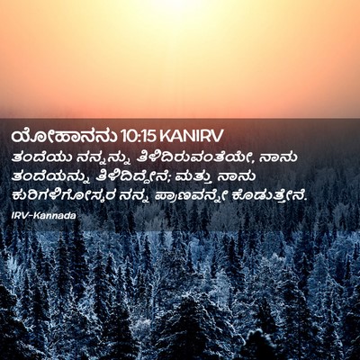 Picture 02 - ಯೋಹಾನನು 10:15 KANIRV - ತಂದೆಯು ನನ್ನನ್ನು - Bible Verse Picture