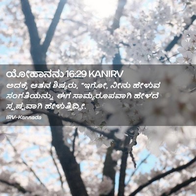 Picture 02 - ಯೋಹಾನನು 16:29 KANIRV - ಅದಕ್ಕೆ ಆತನ - Bible Verse Picture