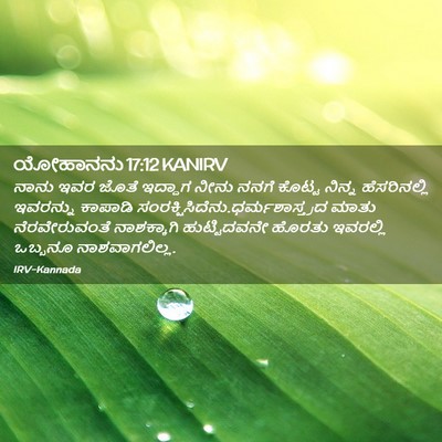 Picture 02 - ಯೋಹಾನನು 17:12 KANIRV - ನಾನು ಇವರ ಜೊತೆ - Bible Verse Picture