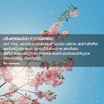 Picture 02 - ಯೋಹಾನನು 4:53 KANIRV - ಆಗ “ನಿನ್ನ ಮಗನು - Bible Verse Picture