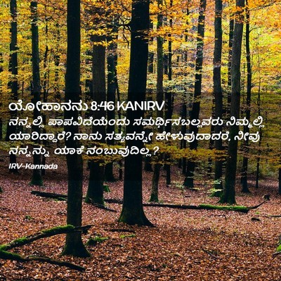 Picture 02 - ಯೋಹಾನನು 8:46 KANIRV - ನನ್ನಲ್ಲಿ - Bible Verse Picture