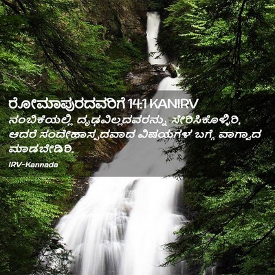 Picture 02 - ರೋಮಾಪುರದವರಿಗೆ 14:1 KANIRV - ನಂಬಿಕೆಯಲ್ಲಿ - Bible Verse Picture