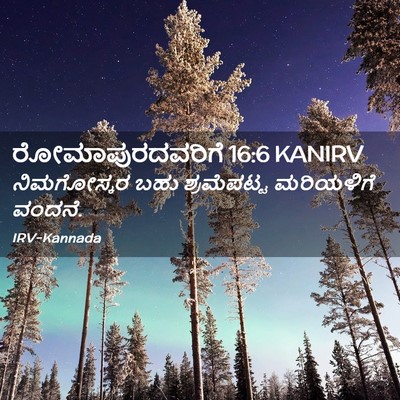 Picture 02 - ರೋಮಾಪುರದವರಿಗೆ 16:6 KANIRV - ನಿಮಗೋಸ್ಕರ ಬಹು - Bible Verse Picture