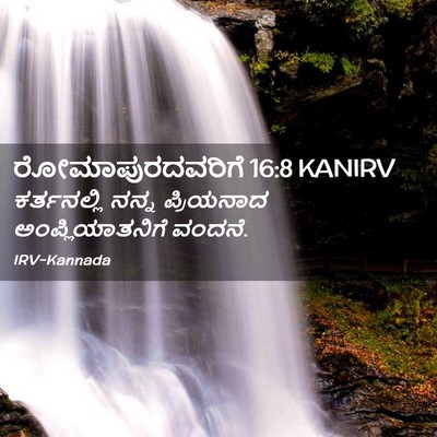Picture 02 - ರೋಮಾಪುರದವರಿಗೆ 16:8 KANIRV - ಕರ್ತನಲ್ಲಿ ನನ್ನ - Bible Verse Picture
