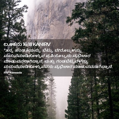 Picture 02 - ಲೂಕನು 16:18 KANIRV - “ತನ್ನ ಹೆಂಡತಿಯನ್ನು - Bible Verse Picture