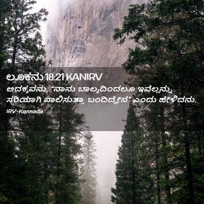 Picture 02 - ಲೂಕನು 18:21 KANIRV - ಅದಕ್ಕವನು, “ನಾನು - Bible Verse Picture