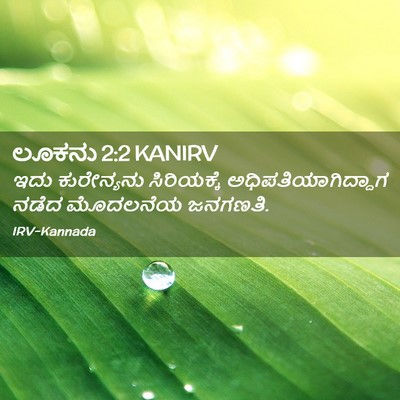 Picture 02 - ಲೂಕನು 2:2 KANIRV - ಇದು ಕುರೇನ್ಯನು - Bible Verse Picture
