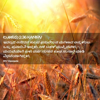 Picture 02 - ಲೂಕನು 2:36 KANIRV - ಇದಲ್ಲದೆ ಅಸೇರನ - Bible Verse Picture