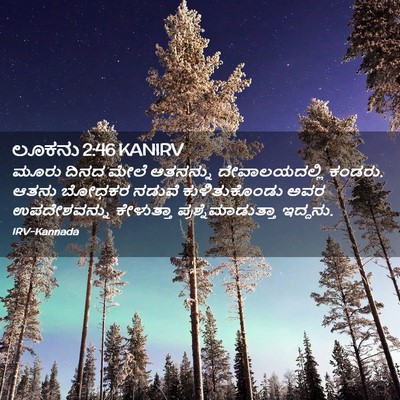 Picture 02 - ಲೂಕನು 2:46 KANIRV - ಮೂರು ದಿನದ ಮೇಲೆ - Bible Verse Picture