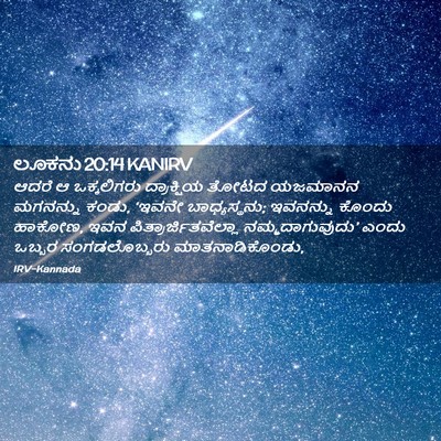 Picture 02 - ಲೂಕನು 20:14 KANIRV - ಆದರೆ ಆ ಒಕ್ಕಲಿಗರು - Bible Verse Picture