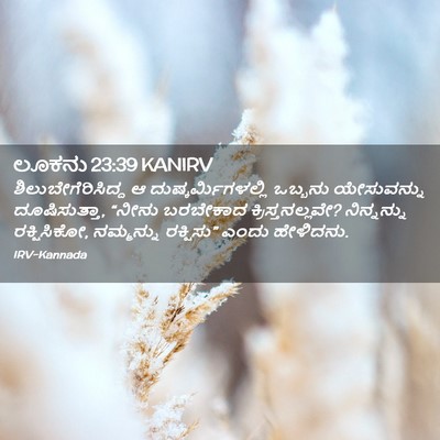 Picture 02 - ಲೂಕನು 23:39 KANIRV - ಶಿಲುಬೇಗೆರಿಸಿದ್ದ ಆ - Bible Verse Picture