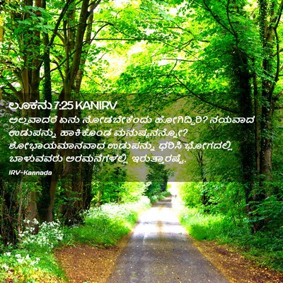 Picture 02 - ಲೂಕನು 7:25 KANIRV - ಅಲ್ಲವಾದರೆ ಏನು - Bible Verse Picture