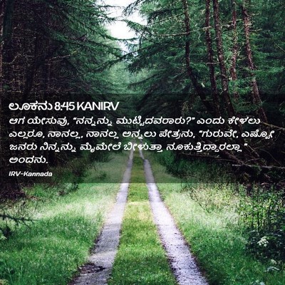 Picture 02 - ಲೂಕನು 8:45 KANIRV - ಆಗ ಯೇಸುವು, - Bible Verse Picture