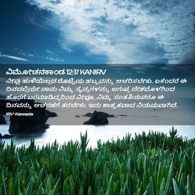 Picture 02 - ವಿಮೋಚನಕಾಂಡ 12:17 KANIRV - ನೀವು ಹುಳಿಯಿಲ್ಲದ - Bible Verse Picture