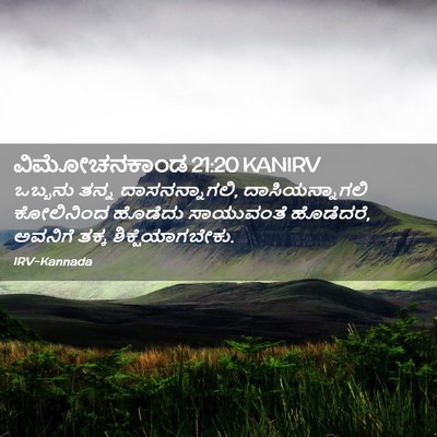 Picture 02 - ವಿಮೋಚನಕಾಂಡ 21:20 KANIRV - ಒಬ್ಬನು ತನ್ನ - Bible Verse Picture