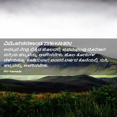 Picture 02 - ವಿಮೋಚನಕಾಂಡ 23:16 KANIRV - ಅದಲ್ಲದೆ ನೀವು - Bible Verse Picture
