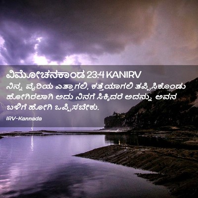 Picture 02 - ವಿಮೋಚನಕಾಂಡ 23:4 KANIRV - ನಿನ್ನ ವೈರಿಯ - Bible Verse Picture