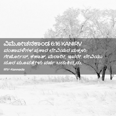 Picture 02 - ವಿಮೋಚನಕಾಂಡ 6:16 KANIRV - ವಂಶಾವಳಿಗಳ ಪ್ರಕಾರ - Bible Verse Picture