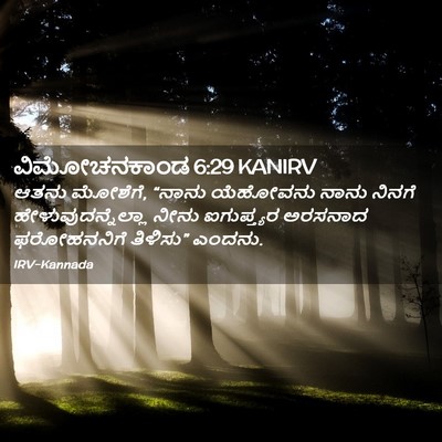 Picture 02 - ವಿಮೋಚನಕಾಂಡ 6:29 KANIRV - ಆತನು ಮೋಶೆಗೆ, “ನಾನು - Bible Verse Picture