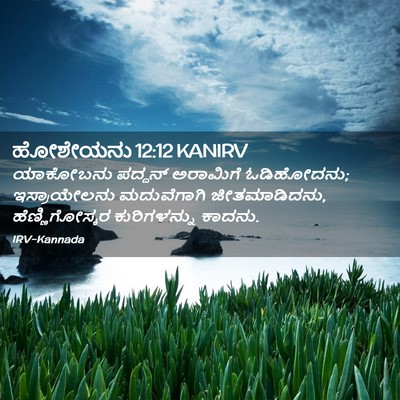 Picture 02 - ಹೋಶೇಯನು 12:12 KANIRV - ಯಾಕೋಬನು ಪದ್ದನ್ - Bible Verse Picture