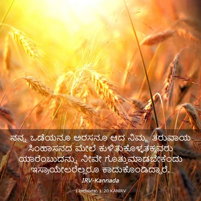 Picture 03 - 1 ಅರಸುಗಳು 1:20 KANIRV - ನನ್ನ ಒಡೆಯನೂ ಅರಸನೂ - Bible Verse Picture