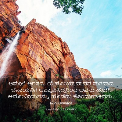Picture 03 - 1 ಅರಸುಗಳು 2:25 KANIRV - ಆಮೇಲೆ ಅರಸನು - Bible Verse Picture