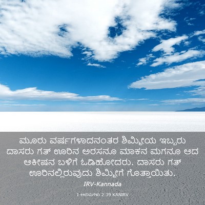 Picture 03 - 1 ಅರಸುಗಳು 2:39 KANIRV - ಮೂರು ವರ್ಷಗಳಾದನಂತರ - Bible Verse Picture