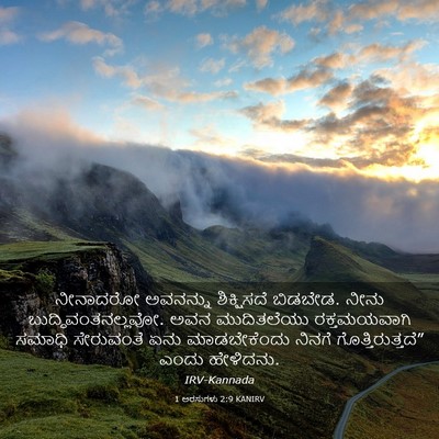 Picture 03 - 1 ಅರಸುಗಳು 2:9 KANIRV - ನೀನಾದರೋ ಅವನನ್ನು - Bible Verse Picture