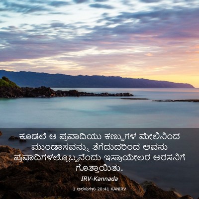 Picture 03 - 1 ಅರಸುಗಳು 20:41 KANIRV - ಕೂಡಲೆ ಆ ಪ್ರವಾದಿಯು - Bible Verse Picture