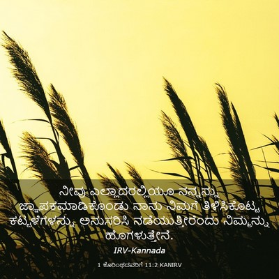 Picture 03 - 1 ಕೊರಿಂಥದವರಿಗೆ 11:2 KANIRV - ನೀವು - Bible Verse Picture