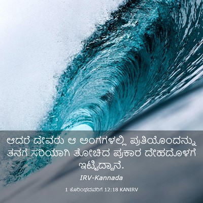 Picture 03 - 1 ಕೊರಿಂಥದವರಿಗೆ 12:18 KANIRV - ಆದರೆ ದೇವರು ಆ - Bible Verse Picture