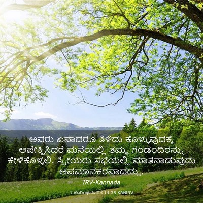Picture 03 - 1 ಕೊರಿಂಥದವರಿಗೆ 14:35 KANIRV - ಅವರು ಏನಾದರೂ - Bible Verse Picture