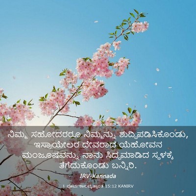Picture 03 - 1 ಪೂರ್ವಕಾಲವೃತ್ತಾಂತ 15:12 KANIRV - ನಿಮ್ಮ ಸಹೋದರರೂ - Bible Verse Picture