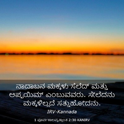 Picture 03 - 1 ಪೂರ್ವಕಾಲವೃತ್ತಾಂತ 2:30 KANIRV - ನಾದಾಬನ ಮಕ್ಕಳು - Bible Verse Picture