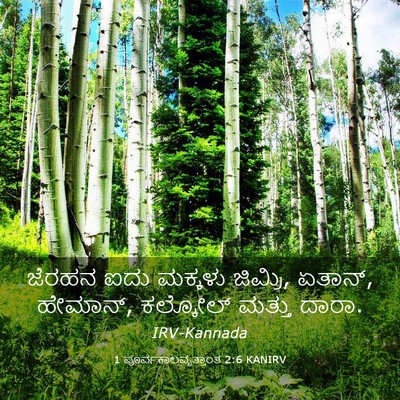 Picture 03 - 1 ಪೂರ್ವಕಾಲವೃತ್ತಾಂತ 2:6 KANIRV - ಜೆರಹನ ಐದು ಮಕ್ಕಳು - Bible Verse Picture