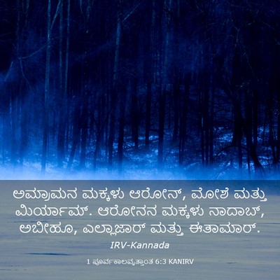 Picture 03 - 1 ಪೂರ್ವಕಾಲವೃತ್ತಾಂತ 6:3 KANIRV - ಅಮ್ರಾಮನ ಮಕ್ಕಳು - Bible Verse Picture