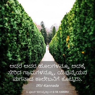 Picture 03 - 1 ಪೂರ್ವಕಾಲವೃತ್ತಾಂತ 6:56 KANIRV - ಆದರೆ ಅದರ - Bible Verse Picture