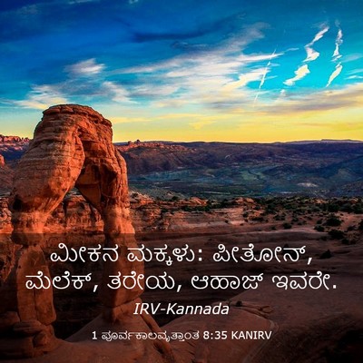 Picture 03 - 1 ಪೂರ್ವಕಾಲವೃತ್ತಾಂತ 8:35 KANIRV - ಮೀಕನ ಮಕ್ಕಳು: - Bible Verse Picture