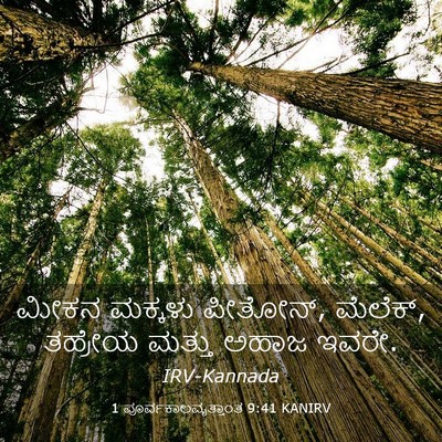 Picture 03 - 1 ಪೂರ್ವಕಾಲವೃತ್ತಾಂತ 9:41 KANIRV - ಮೀಕನ ಮಕ್ಕಳು - Bible Verse Picture