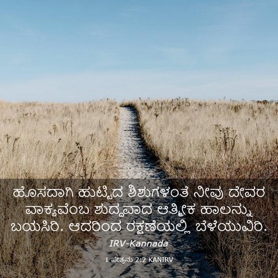 Picture 03 - 1 ಪೇತ್ರನು 2:2 KANIRV - ಹೊಸದಾಗಿ ಹುಟ್ಟಿದ - Bible Verse Picture