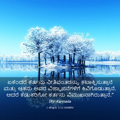 Picture 03 - 1 ಪೇತ್ರನು 3:12 KANIRV - ಏಕೆಂದರೆ ಕರ್ತನು - Bible Verse Picture