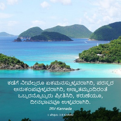 Picture 03 - 1 ಪೇತ್ರನು 3:8 KANIRV - ಕಡೆಗೆ ನೀವೆಲ್ಲರೂ - Bible Verse Picture