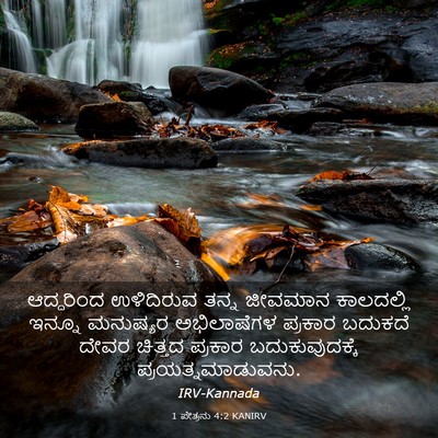 Picture 03 - 1 ಪೇತ್ರನು 4:2 KANIRV - ಆದ್ದರಿಂದ ಉಳಿದಿರುವ - Bible Verse Picture
