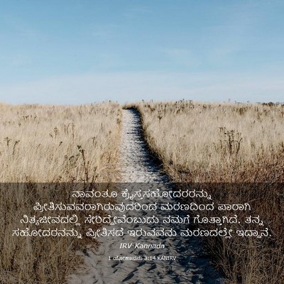 Picture 03 - 1 ಯೋಹಾನನು 3:14 KANIRV - ನಾವಂತೂ - Bible Verse Picture