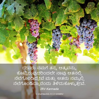 Picture 03 - 1 ಯೋಹಾನನು 4:13 KANIRV - ದೇವರು ನಮಗೆ ತನ್ನ - Bible Verse Picture