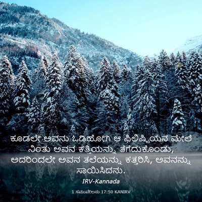 Picture 03 - 1 ಸಮುವೇಲನು 17:50 KANIRV - ಕೂಡಲೇ ಅವನು - Bible Verse Picture