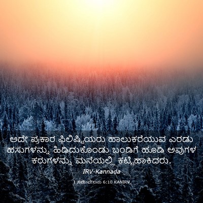 Picture 03 - 1 ಸಮುವೇಲನು 6:10 KANIRV - ಅದೇ ಪ್ರಕಾರ - Bible Verse Picture