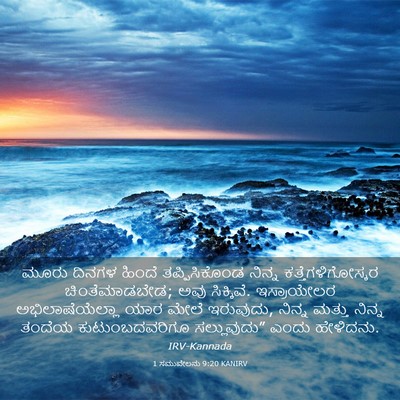 Picture 03 - 1 ಸಮುವೇಲನು 9:20 KANIRV - ಮೂರು ದಿನಗಳ ಹಿಂದೆ - Bible Verse Picture